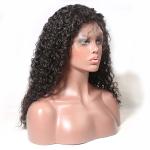 Natural Color Italian Black Human Hair Wave Front Lace Wigs For Women