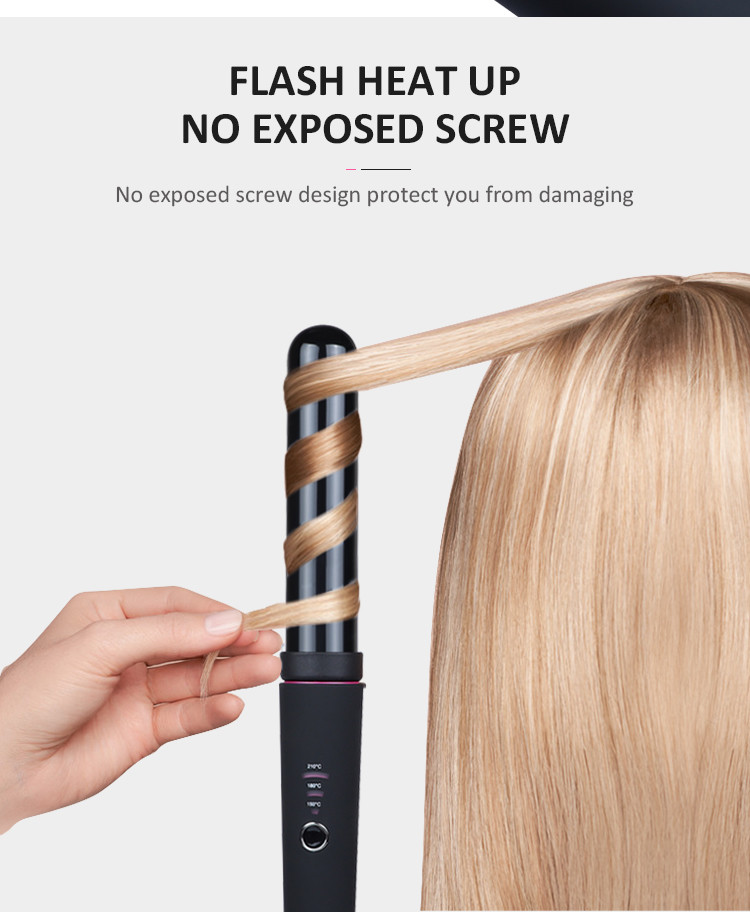 WIFI LED Rotating Barrel Curling Iron , 50W Hot Tools Wand 1 Inch