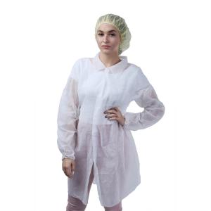 China 25GSM PP Nonwoven Disposable Lab Gown With Hook And Loop factory