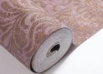 Removable Retro Vintage Wallpaper , Symmetrical Brown Floral Pattern Wallpaper