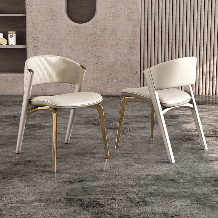 Luxury Hotel Restaurant Furniture Genuine Leather Dining Chair