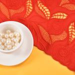 Decorate Water Soluble Lace 100% Polyester White Embroidery Eyelet Lace Trim