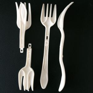 China Disposable folding plastic forks in white color factory