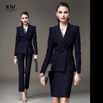 Autumn Dress Women's Fitted Business Suits with Hand Embroidery and Pure Pattern