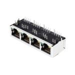 LPJE104BDNL Tab Down Yellow/Green LED 1X4 Port RJ45 Modular Jack Without