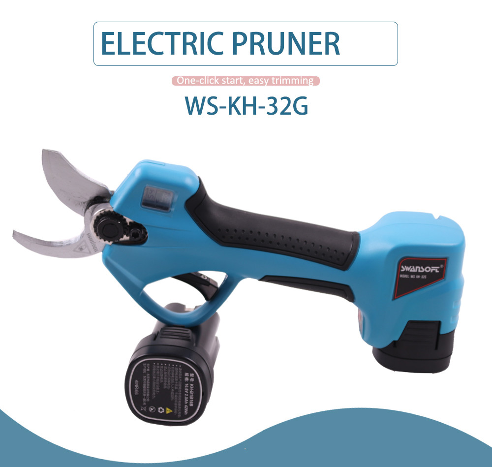 Swansoft 16.8VV 32MM Cordless electric pruning shear with li-ion battery 3.2CM electric pruning scissors