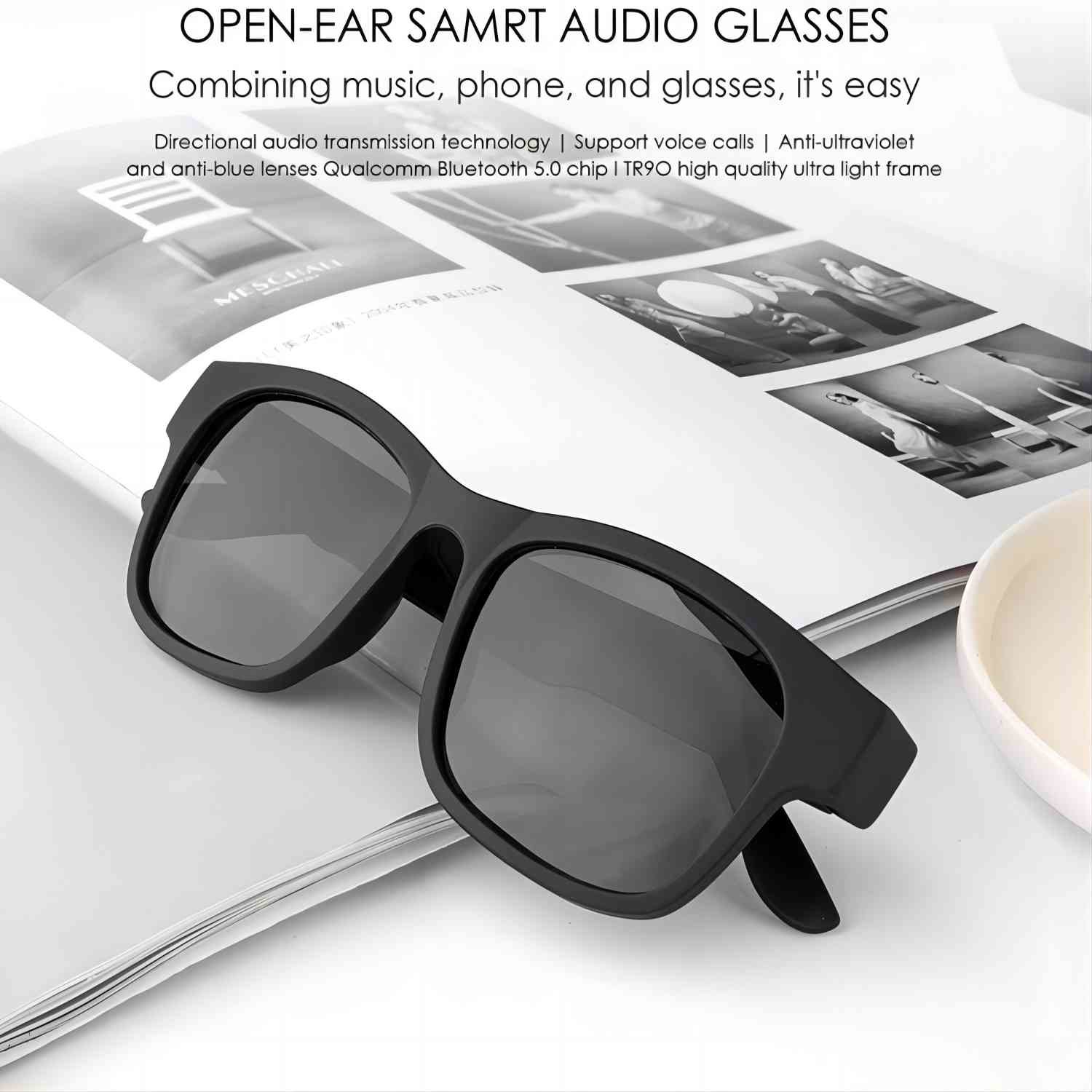 Bluetooth Plastic Sunglasses 256GB Max Memory Compatible with IOS and Android