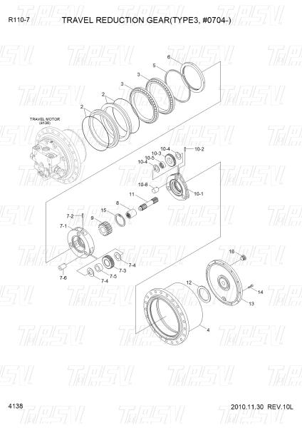 Customizable XKAY-01867 R110-7 Excavator Travel Drive With Planetary Reducer And