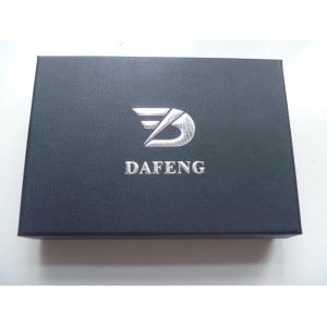 China Personalised Leather Texture Paper Packaging Boxes With Silver Foil Embossing on sale