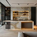 High End Smart Kitchen Cabinets Set Gloss Finished Lacquer Kitchen Cabinet
