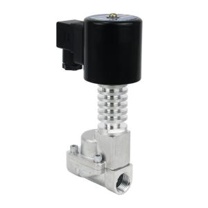 China 300 Degree High Temperature 24V Stainless Steel Steam Solenoid Valve With PEEK Seals factory