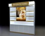 LED Light Cosmetic Display Shelves Cosmetic Store Fixtures With Stoving Varnish