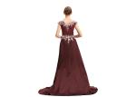 Purplish Red Wedding Bridesmaid Dresses , Beauty Flower Maxi Prom Dresses