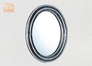 China Oval Industrial Style Fiberglass Furniture Silver Mosaic Glass Framed Wall Mirror factory