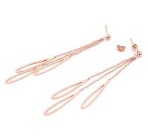 China Water Droplets Dangle Earring, Rose Gold Stainless Steel Fashion Jewelry for Women factory