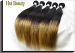 5A Peruvian Human Hair Extensions Ombre , Silk Straight Hair Weft