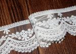 Bridal Embroidered Lace Trim Cotton Nylon Mesh Tulle AZO Free 5.5 CM Width