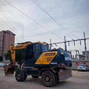 China Hyundai 150W-9 Used Excavators 15tons Large Hydraulic Wheel Excavator Digger factory