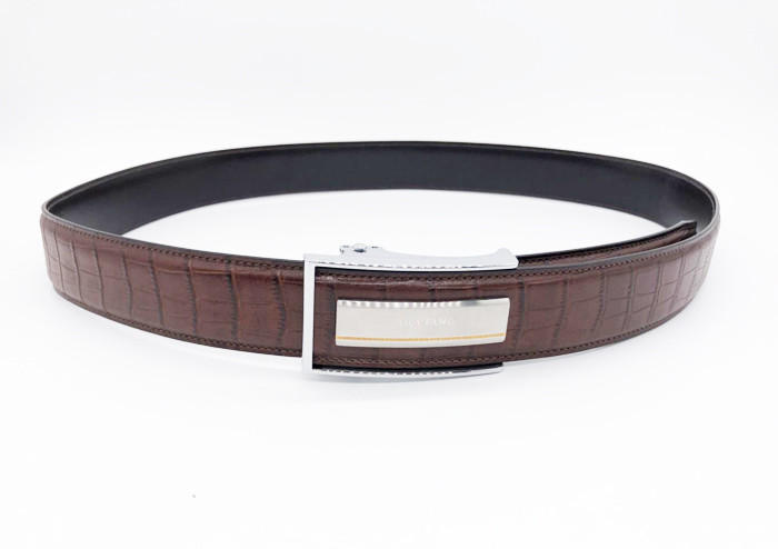 Business 120cm Men'S Dress Leather Belt With Automatic Buckle