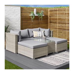 China 5 Piece Wicker Rattan Modular Outdoor Sofa Modern Design Style L70xW40xH39cm Table Size factory