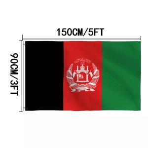 China CMYK Color 3x5 Custom Flag 100% Polyester Afghanistan International Flag factory