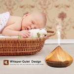 Whisper-Quiet 300ML Wood Grain Bud Shape Aromatherapy Essential Oil Aroma