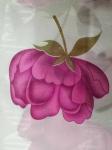 Breathable Poly Tricot 90gsm Mattress Cover Fabric Red Flower Design