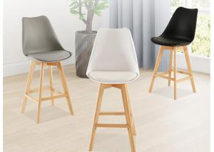 China Multifunctional Beech Bar Stool , Grey Leather Bar Stools With Backs factory
