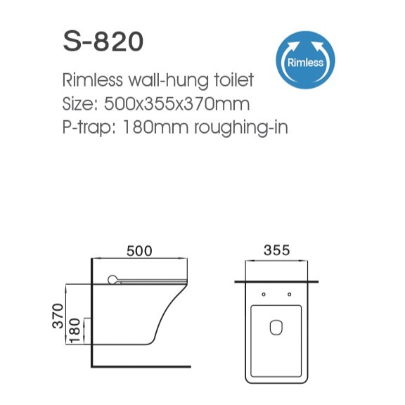 Modern Wc Ceramic Wall-Mounted Toilet with Concealed Tank Rimless One-Piece Sanitary Ware UF Material CE Certified