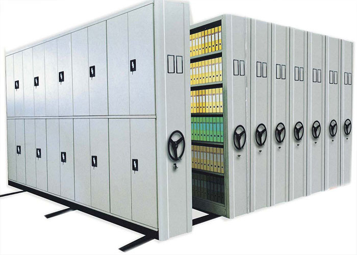 Library Steel High Density Storage Cabinets , Mobile Storage Shelving Systems OEM