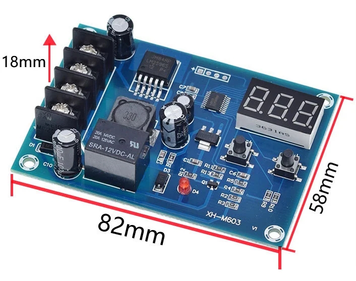 XH-M603 12-24V Storage Lithium Battery Charger Control Switch Protection Board With LED Display