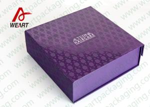 China UV Varnish Automatic Purple Gift Foldable Paper Boxes With Lids factory