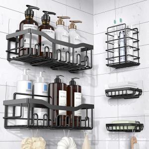 China No Drilling Large Capacity Rustproof Stainless Steel Bathroom Organizer Bathroom Shower Shelves for Inside Shower Rack factory