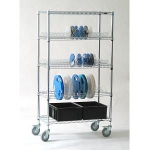 Chrome Mesh 4" Wheel Anti Static ESD Trolley Cart