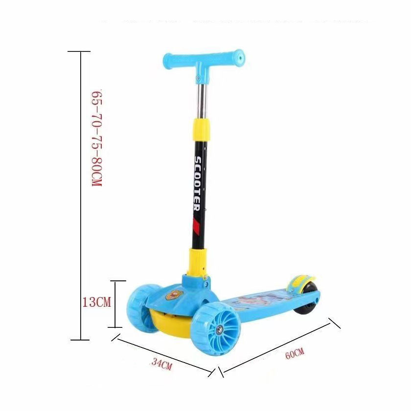 Unisex Height Adjustable Scooter for Kids Ages 4-6Y Collapsible and Portable Max Load 200 LBS