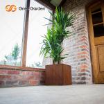 SGS Custom Long Square Corten Steel Flower Pots Fashionable weather resistance