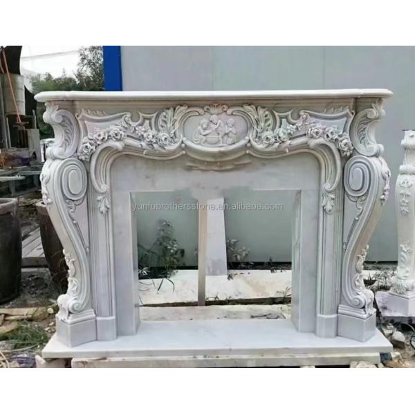 Modern Italian Style Marble Fireplace Mantel Indoor Decorative Stone Fireplace in Granite