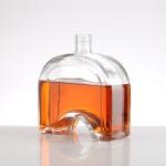 Professional Arc Shaped Glass Brandy Liquor Bottles for Beverage Industry