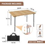 Outdoor Travel Garden Lightweight Adjustable Height Folding Table for Camping