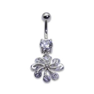 China 7mm Round zircon Belly Button Piercings Jewelry 316 Stainless Steel factory