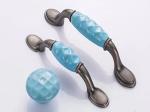 Blue Heart Ceramic Drawer Pulls Colorful Porcelain Furniture Handles Anti Brass