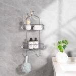 2 Tiers Bathroom Organizer Small Hanging Shower Caddy Stainless Steel