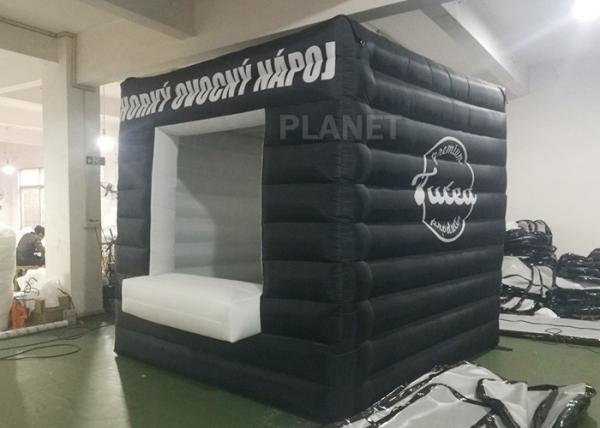 Black Small Inflatable Advertising Tent Oxford Cloth Logo Printing
