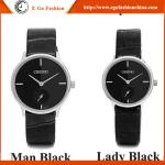061A Couple Watch Valentine's Day Gift for Boyfriend Girlfriend Leather Watch