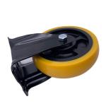 Fixed PU Caster Wheels Industrial Medium Duty 100MM