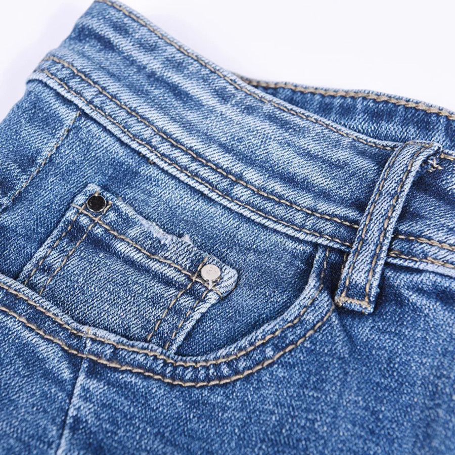 Custom 158cm 100% Cotton Denim Fabric Light Blue 9.4 Oz