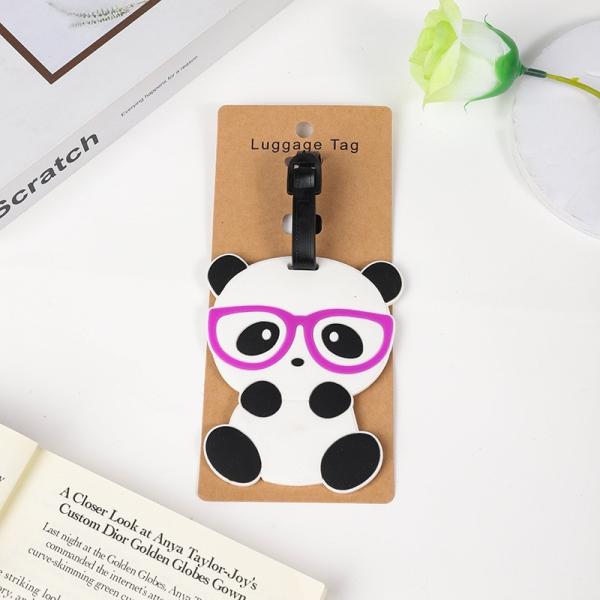 2-Pack Cute Silicone Luggage Tag With Name ID Card for Suitcases Non-Toxic Customized Welcome