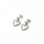 Stainless steel heart-shaped women's gold earrings with personalized peach heart