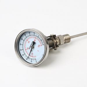 China Heat Transfer 100mm Bimetal Thermometer Temperature Gauge Stainless Steel on sale