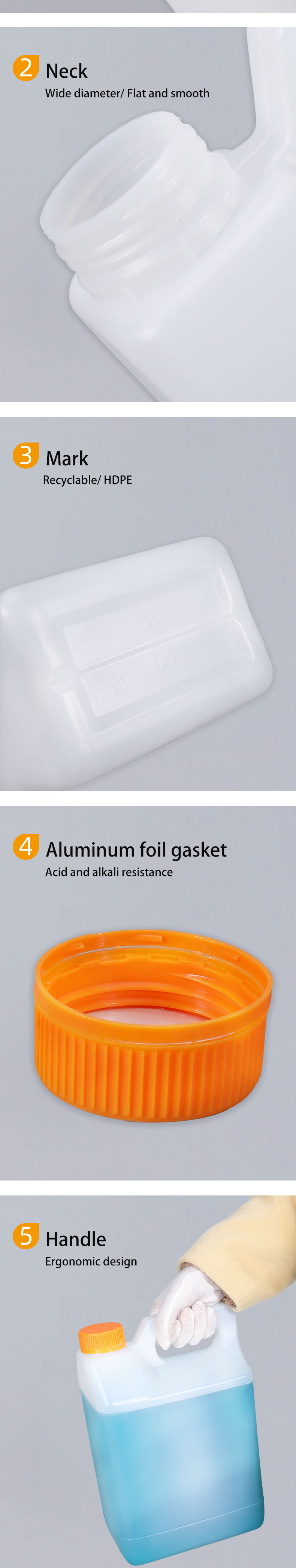 Customrized Logo White 5L Jerry Can Plastic Thicken Engine Motor Oil Package Barrel
